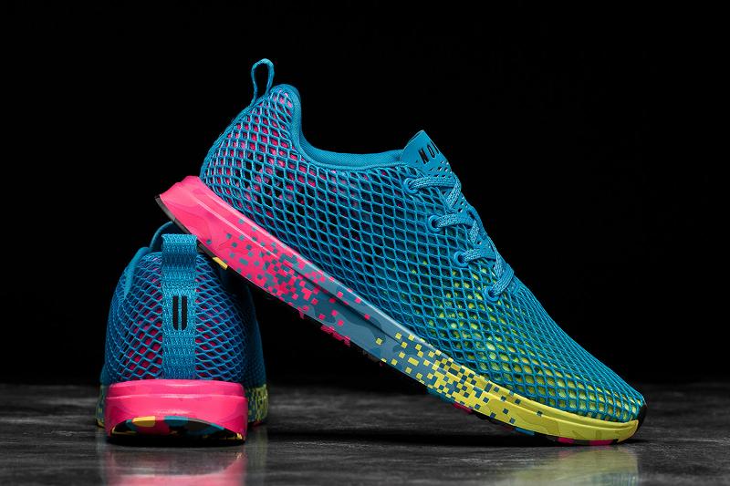 Women's Nobull Neon Glitch Mesh Running Shoes Blue | SG S2766G